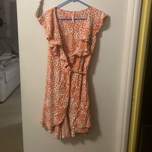Free People French Quarter Wrap Mini Dress Pop Combo, small